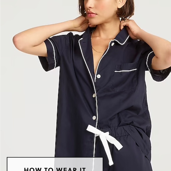 J.CREW End-on-end cotton short-sleeve pajama set Size Small - Picture 2 of 6